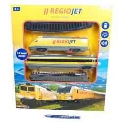 Vlak žlutý Regio-Jet se zvukem a světlem