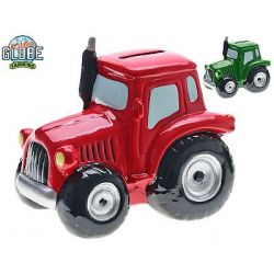 Kids Globe Farming pokladnička porcelánová traktor 2barvy