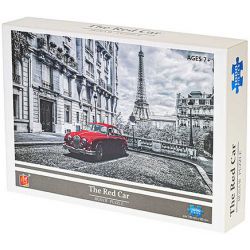 Puzzle 70x50cm Červené auto 1000dílků v krabičce
