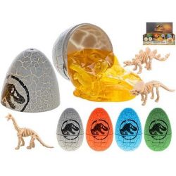 Jurský svět dinosauří vejce se slizem a kostrou dinosaura 4druhy