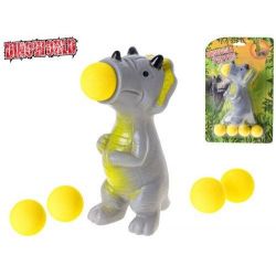 Dinoworld střílecí dinosaurus 14cm s pěti míčky