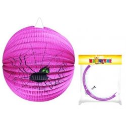 Lampion Halloween koule s pavoukem 25 cm