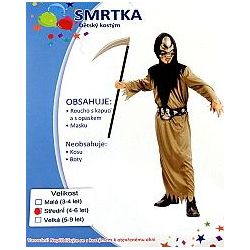 šaty na karneval - smrtka 110-120 cm