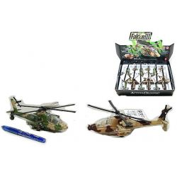 Helikoptéra vojenská 20cm kov 2 barvy /6/