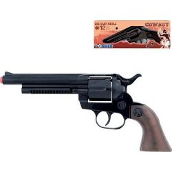 Kovbojský revolver kovový černý 12 ran  *****