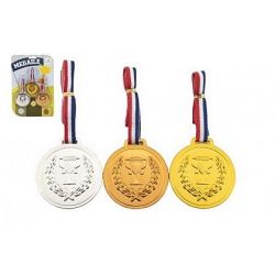 Medaile 6cm set 3ks na kartě