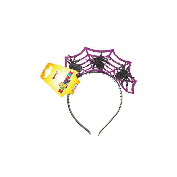 Čelenka Halloween fialová s pavoukem Čelenka Halloween fialová s pavoukem