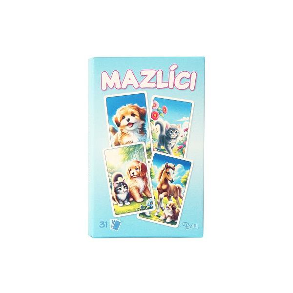 Karty Černý Petr/Pexeso/Dueto mazlíci 31ks krabičce Karty Černý Petr/Pexeso/Dueto mazlíci 31ks krabičce