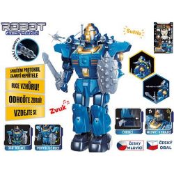 Robot 33cm na baterie česky mluvící chodící s doplňky