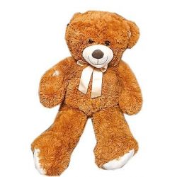 Plush Friends medvěd plyšový 80cm tmavě hnědý s mašlí 0m+
