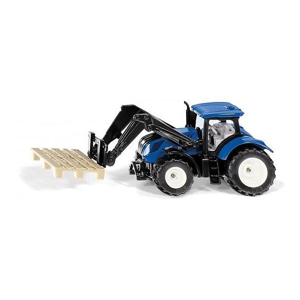 SIKU Blister - traktor New Holland s paletovými vidlemi **** SIKU Blister - traktor New Holland s paletovými vidlemi ****