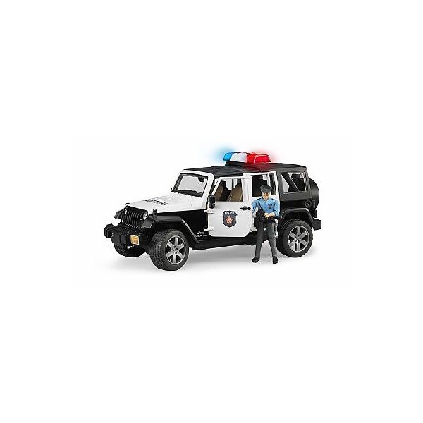 Bruder policie Jeep Wrangler 32cm na baterie se světlo zvuk Bruder policie Jeep Wrangler 32cm na baterie se světlo zvuk