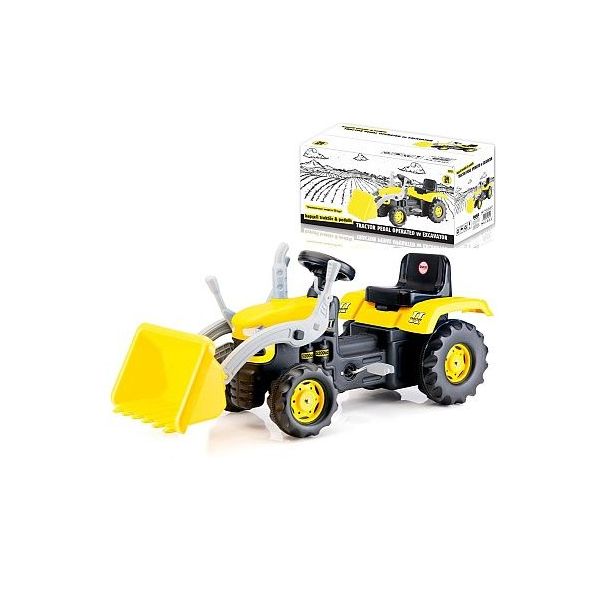 Traktor šlapací s rypadlem velký žlutý **** Traktor šlapací s rypadlem velký žlutý ****