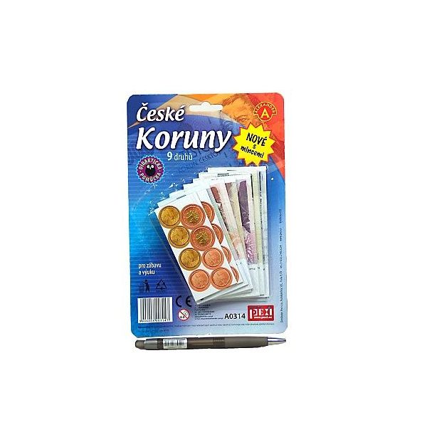 České koruny s mincemi - peníze do hry České koruny s mincemi - peníze do hry