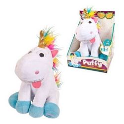 Jednorožec Puffy plyšový 26cm veselý smějící a pohybující se BO
