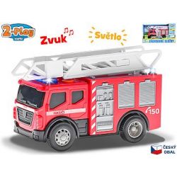 Auto hasiči CZ design 14cm na baterie volný chod se světlem a zv