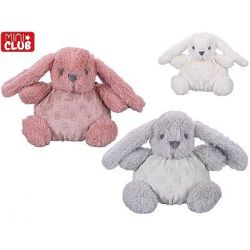 Mini Club zajíček plyšový 16cm s texturou s chrastítkem 3barvy 0