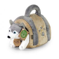 Plyšový pes husky s přepravkou 13 cm  *****