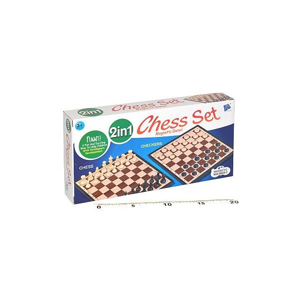 Šachy + dáma 2v1 magnetické Šachy + dáma 2v1 magnetické