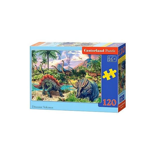 puzzle 120d.Castor - Dinosauří vulkán puzzle 120d.Castor - Dinosauří vulkán