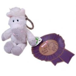 klíčenka 10cm plyš - kůň bílý  ***