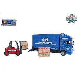 Kids Globe Traffic kamion MAN 17cm kov volný chod s paletovým vo
