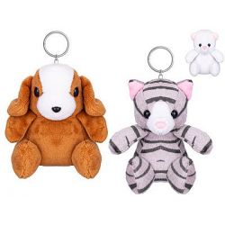 Zvířátko plyšové/přívěsek na klíče 10cm 3druhy 0m+