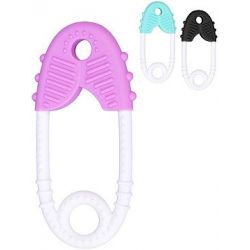 Kousátko spínací špendlík silikonové 3barvy 0m+ v sáčku