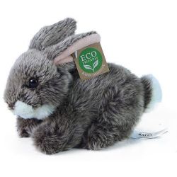 plyšový králík šedý ležící