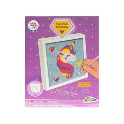 Kreativní sada - barevné kamínky v rámečku s motivem jednorožce