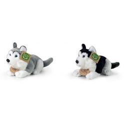 Plyšový pes husky  ležící 17 cm 2 druhy  ****