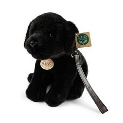Plyšový labrador černý s vodítkem 25 cm  ****