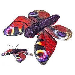 Motýl Babočka admirál plyšový 14cm 0m+ v sáčku