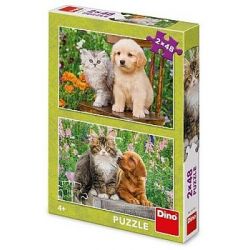 pu -2x48 - PEJSEK A KOČIČKA NA ZAHRADĚ