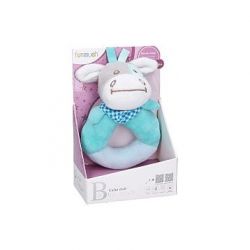 Chrastítko plyš kroužek osel 13cm