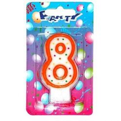 Párty svíčka číslo 8 Červená