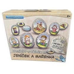 Jeníček a Mařenka pohádková sada kamínků se samolepkou 10ks