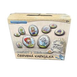 Červená karkulka pohádková sada kamínků se samolepkou 10ks