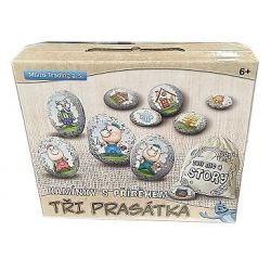 Tři malá prasátka pohádková sada kamínků se samolepkou 10ks
