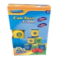 Házecí hra shoď plechovky 6ks s míčkem 3ks