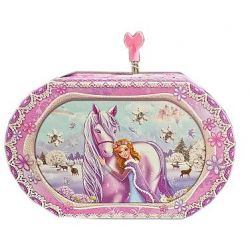 Šperkovnice s hudbou - kůň a princezna OVÁL