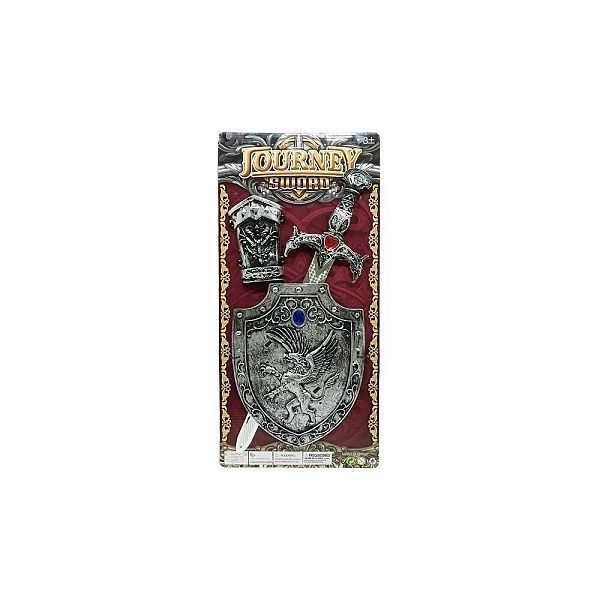 Zbraně stříbrné meč a štít set 50 cm