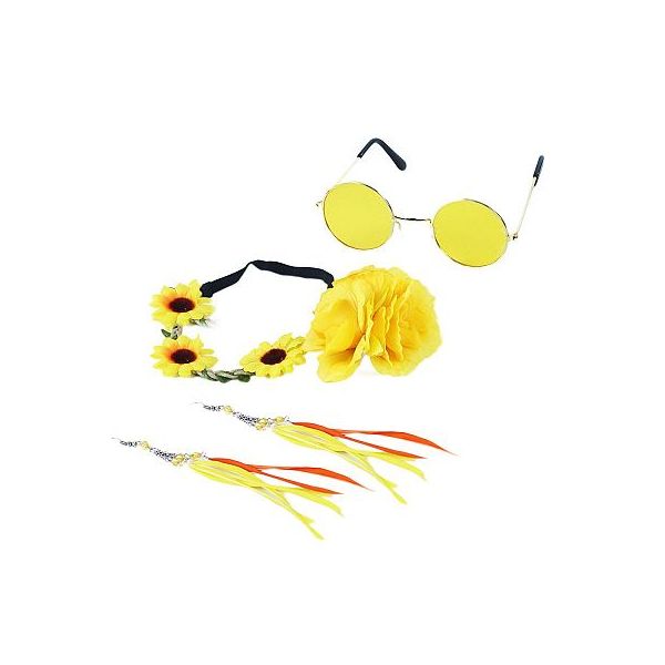 sada hippies žlutá  4 ks