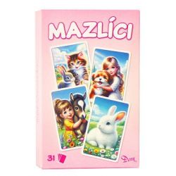 Karty Černý Petr/Pexeso/Dueto mazlíci 31ks krabičce