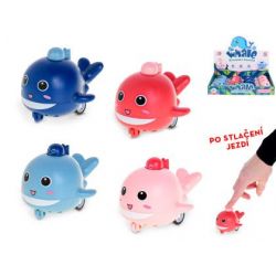 Delfín 8cm po stlačení jezdící 4 barvy
