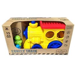 Vláček 28cm volný chod s kostkami 13ks a postavičkou