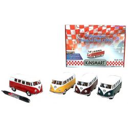 Kinsmart Autobus Volkswagen 1:32 13cm kov zpětný chod 4barvy
