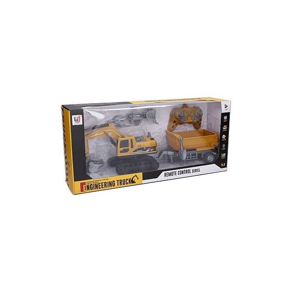 Bagr 4v1 s vlečkou RC na dálkové ovládání 45 cm