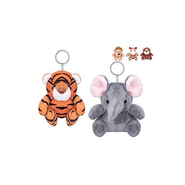 Zvířátko safari plyšové/přívěsek na klíče 10cm 5druhů 0m+