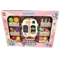 Lednice 14cm na baterie s doplňky se světlem 2barvy